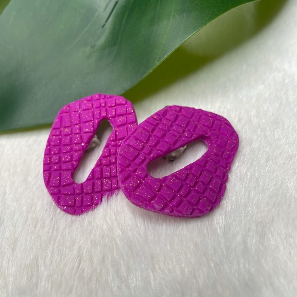 Handmade Polymer Abstract Clay Earrings - Picture 1 of 2